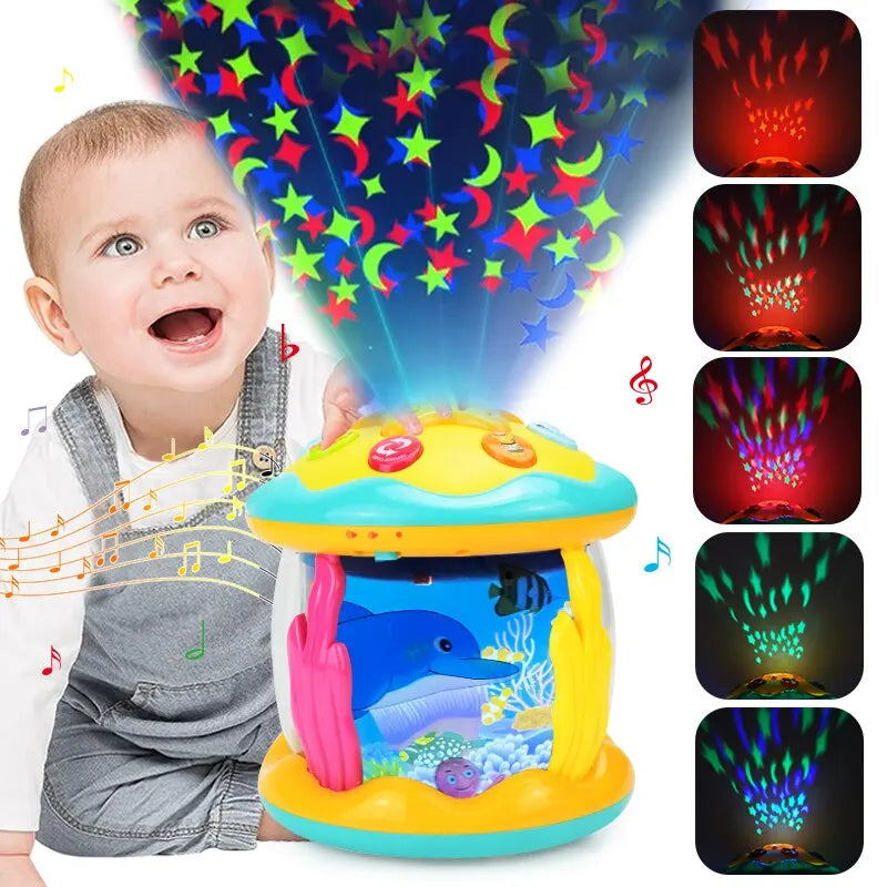 Baby Toys 6 to 12 Months Musical Light up Tummy Time Infant Toys.Ocean Rotating Projector Baby Gifts for Toddlers Kids