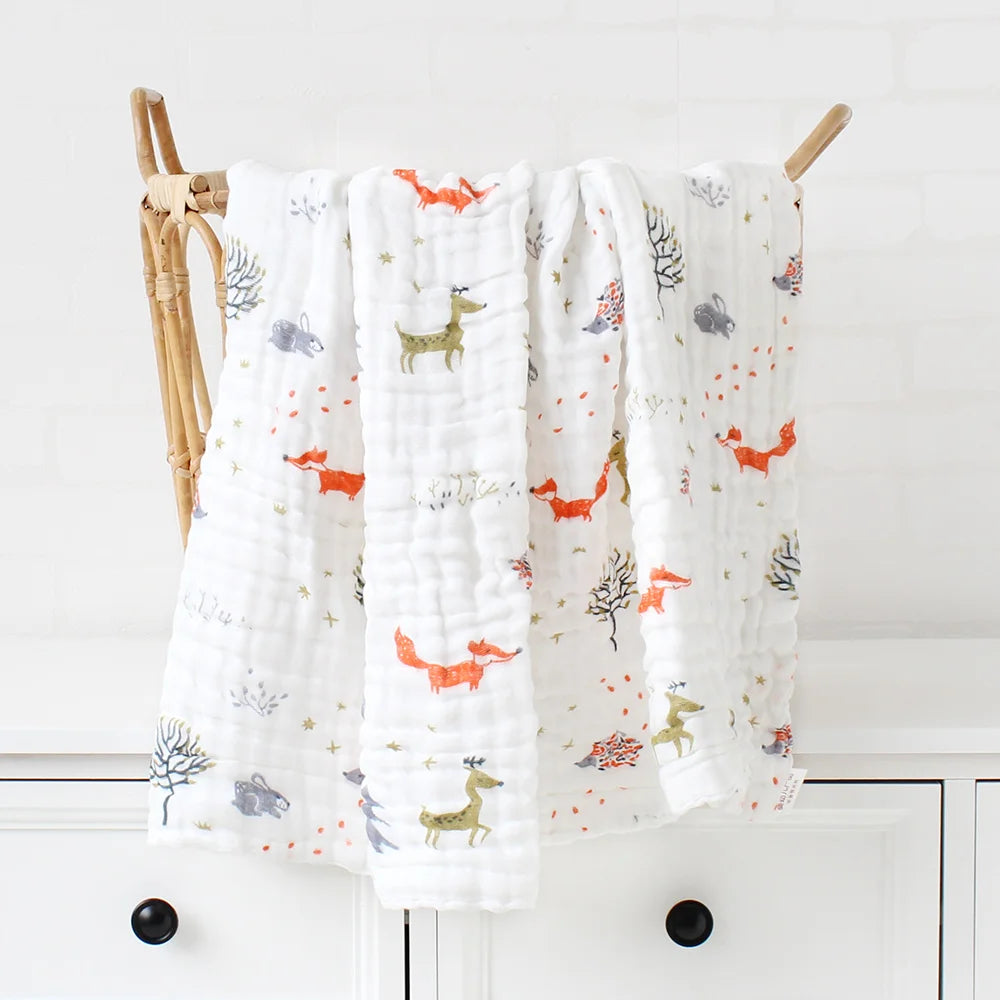 6 Layers Baby Blankets Organic Muslin Swaddles Blanket for Newborn Cotton Bath Towel Infant Burp Clothes Boy Girl Blanket Quilt