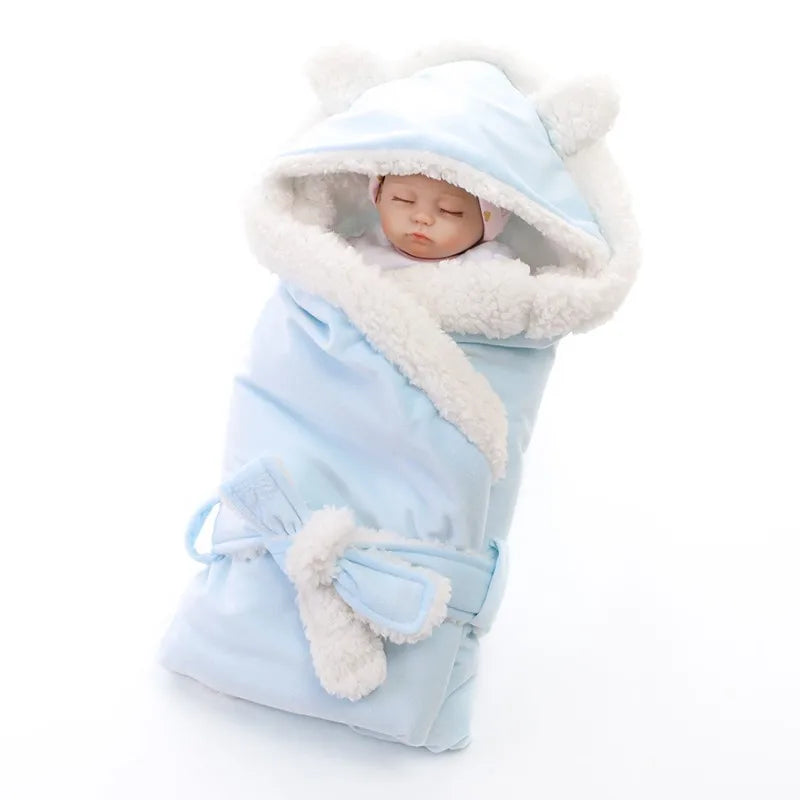 Winter Warm Baby Boys Girls Blanket Wrap Double Layer Fleece Baby Swaddle for Newborns Baby Boys Girls Bedding Blanket Kids