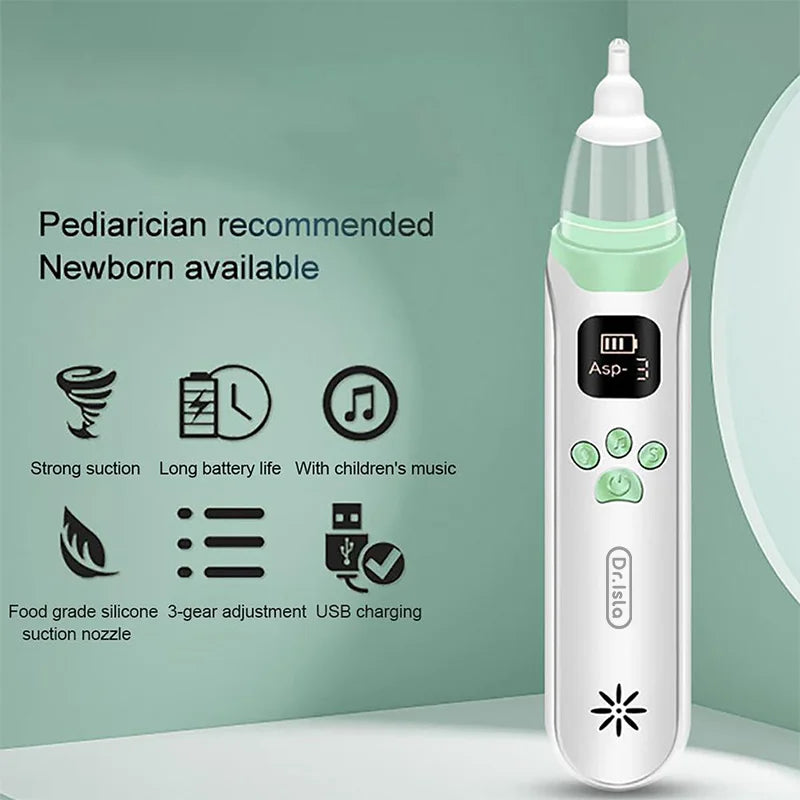 Dr.Isla Baby Nose Cleaner Silicone Adjustable Suction Electric Child Nasal Aspirator Safety Convenient Low Noise