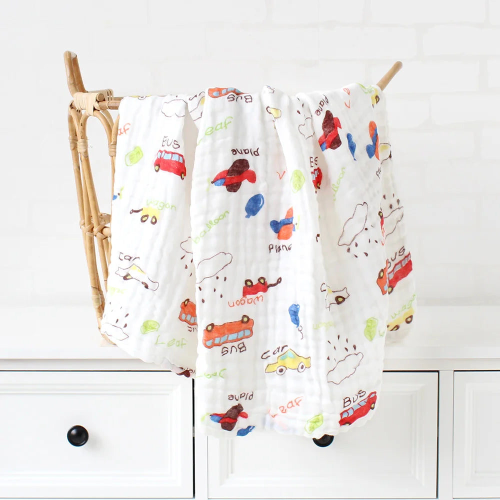 6 Layers Baby Blankets Organic Muslin Swaddles Blanket for Newborn Cotton Bath Towel Infant Burp Clothes Boy Girl Blanket Quilt