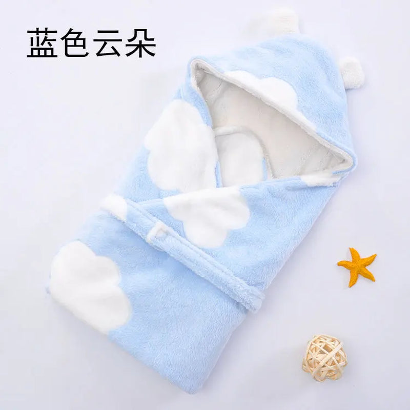 Winter Warm Baby Boys Girls Blanket Wrap Double Layer Fleece Baby Swaddle for Newborns Baby Boys Girls Bedding Blanket Kids