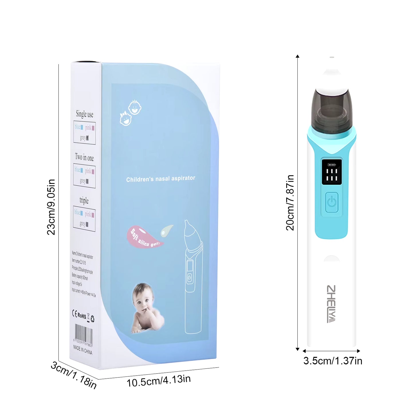 2022 New Rechargeable Baby Nose Cleaner Silicone Adjustable Suction Electric Child Nasal Aspirator Health Safety Low Noise